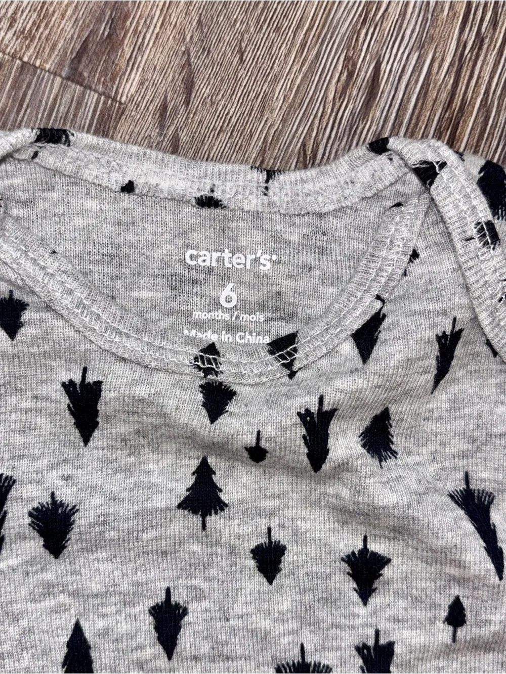 Carter's 2 Pack Bodysuits White Red & Black Polar Bear Trees 6 M Long-Sleeve NWT